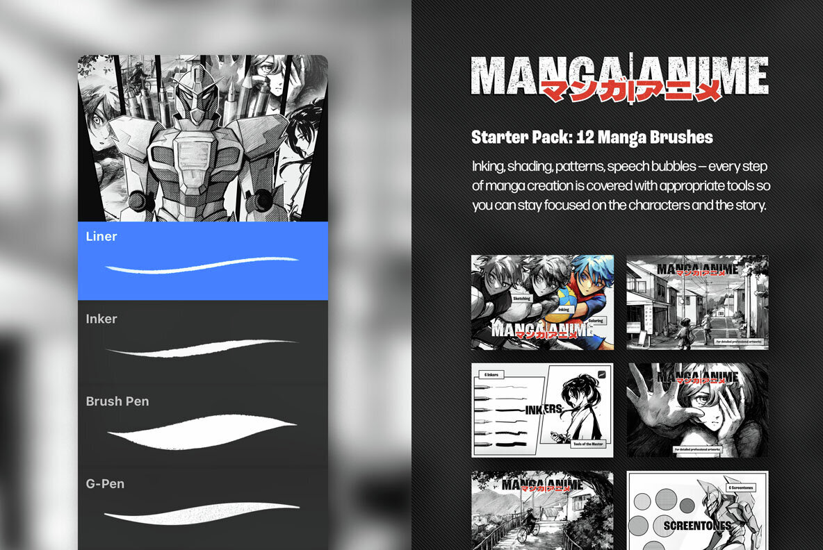 Manga Brushes Affinity Bundle 2