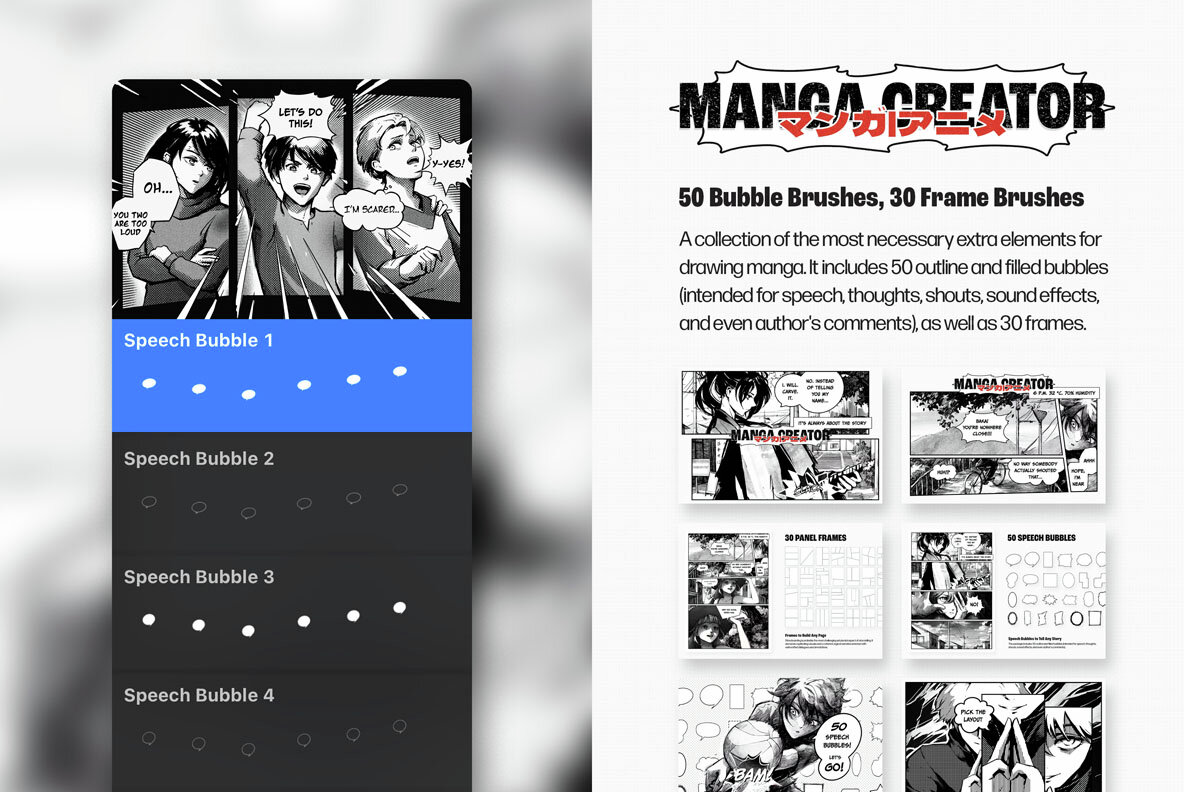 Manga Brushes Affinity Bundle 17