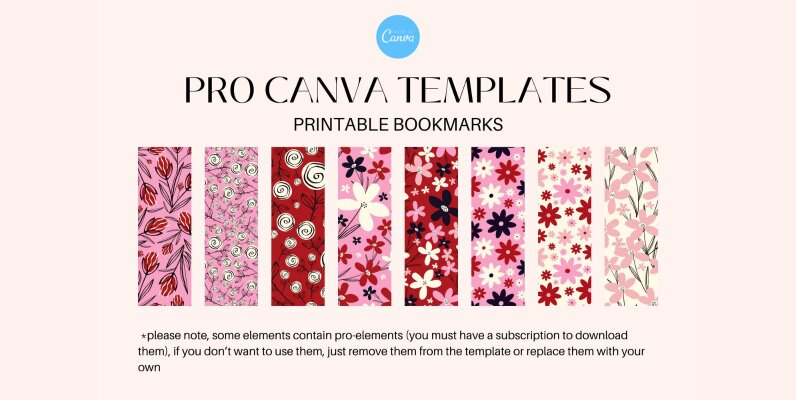Floral Bookmarks Canva template