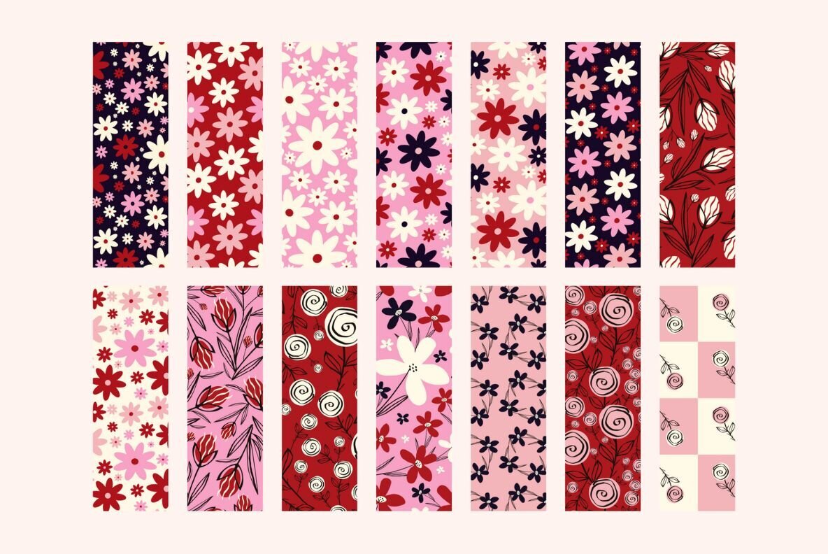 Floral Bookmarks Canva template 2