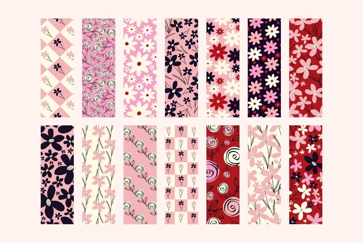 Floral Bookmarks Canva template 3