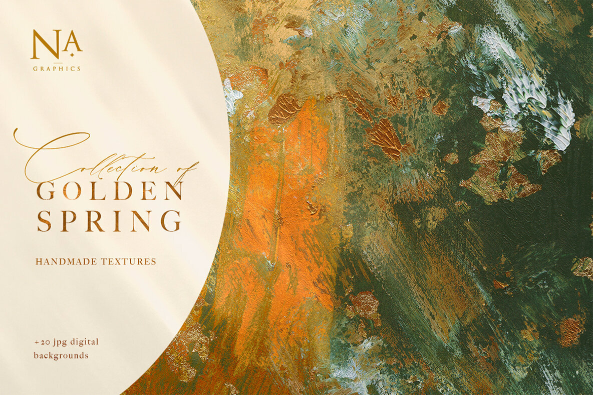 20 Golden Spring Acrylic Textures 1