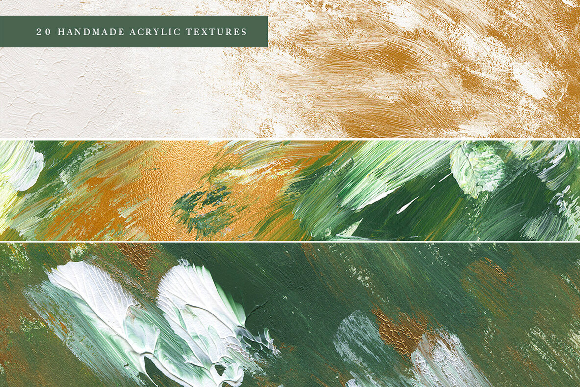 20 Golden Spring Acrylic Textures 2