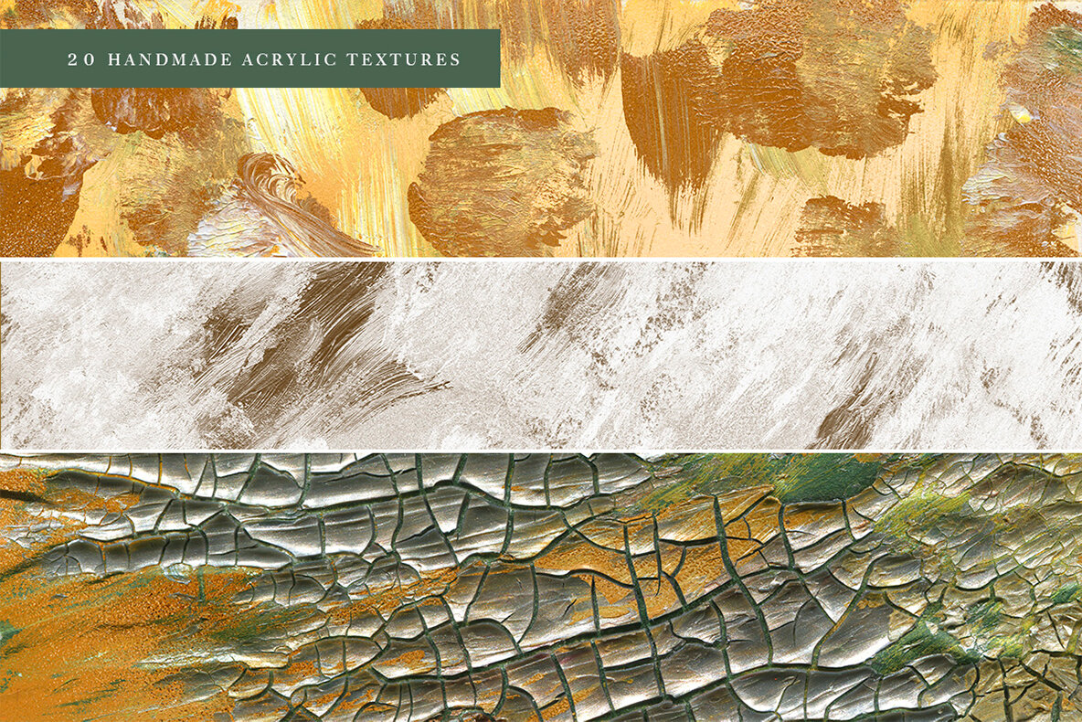 20 Golden Spring Acrylic Textures 4