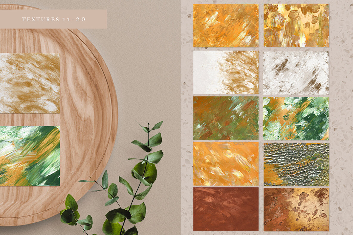 20 Golden Spring Acrylic Textures 5