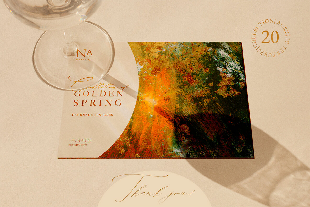 20 Golden Spring Acrylic Textures 9