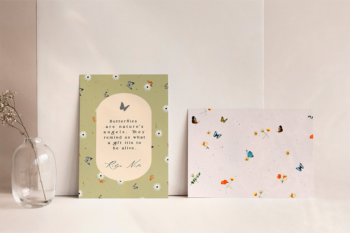 Butterfly Collage Paper Textures 7