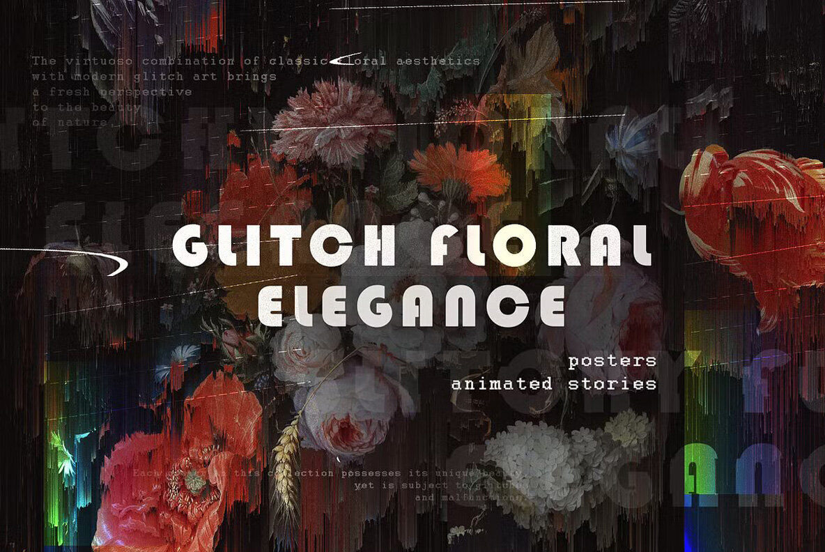 Glitch Floral Elegance Animated 1