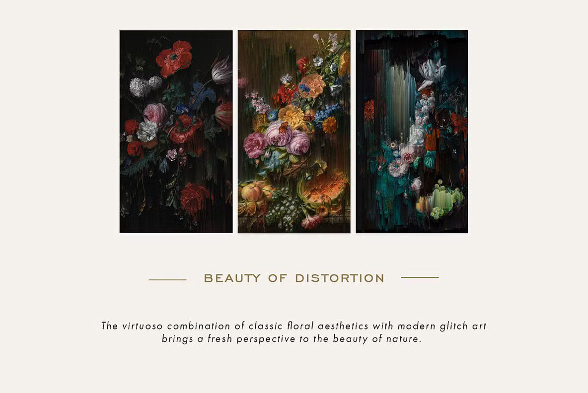 Glitch Floral Elegance Animated 2