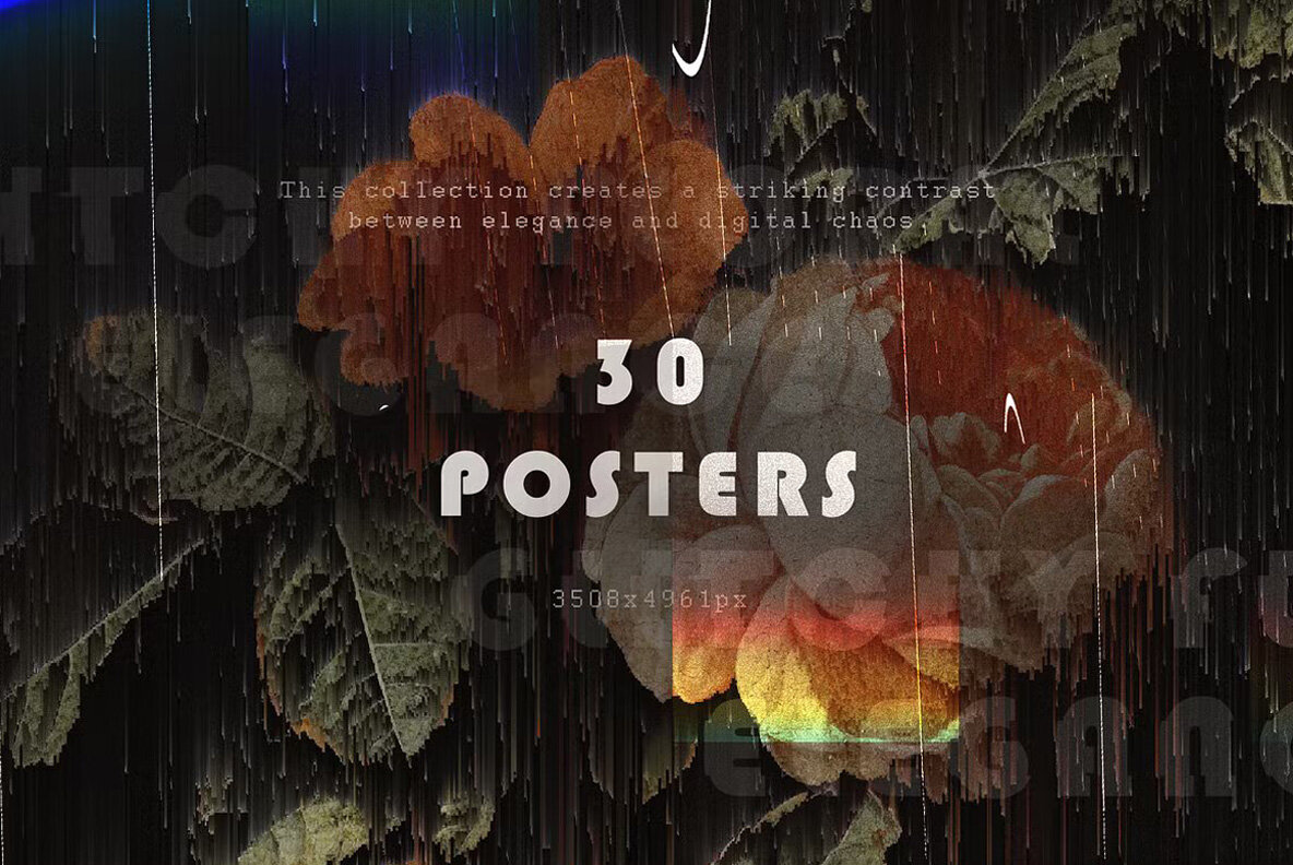 Glitch Floral Elegance Animated 4