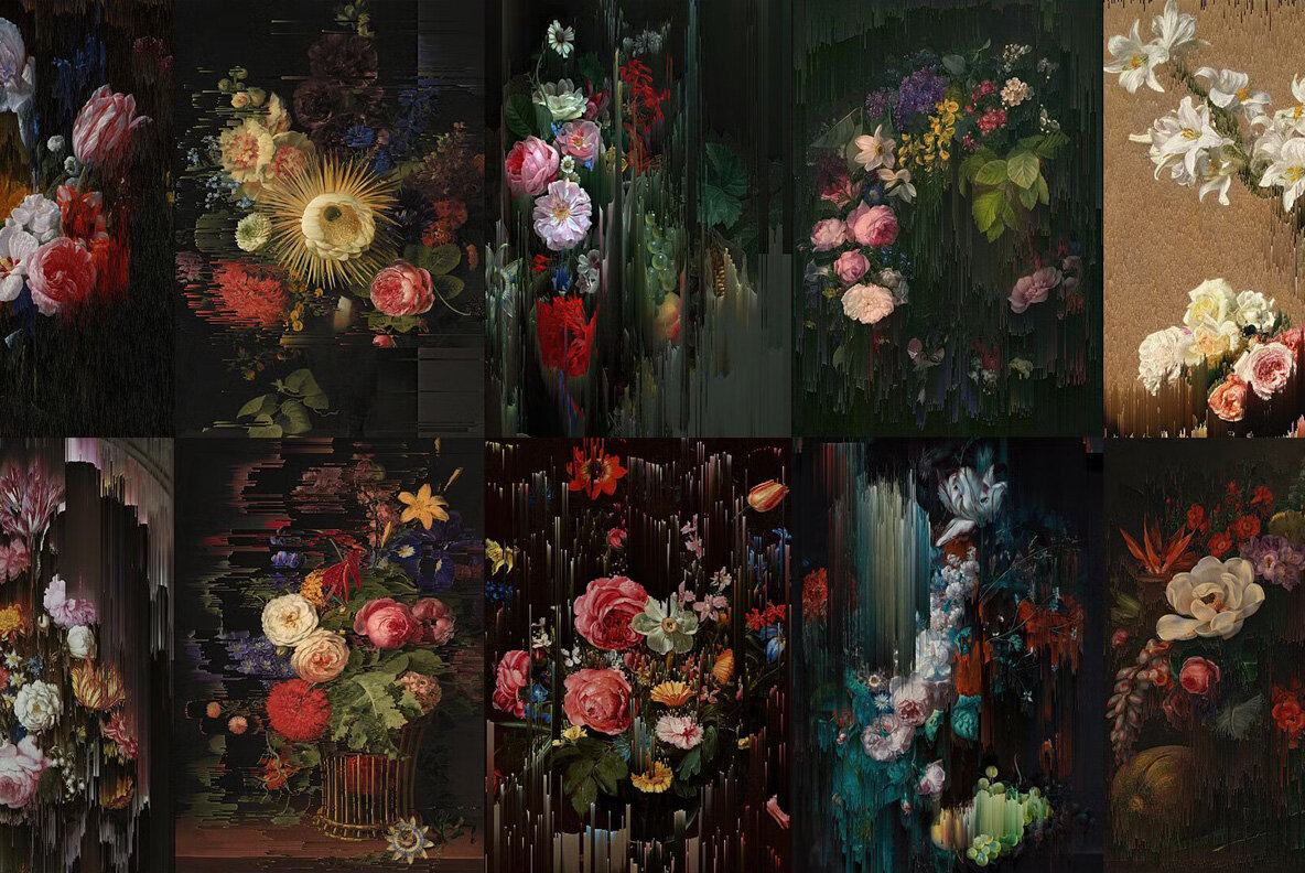 Glitch Floral Elegance Animated 7