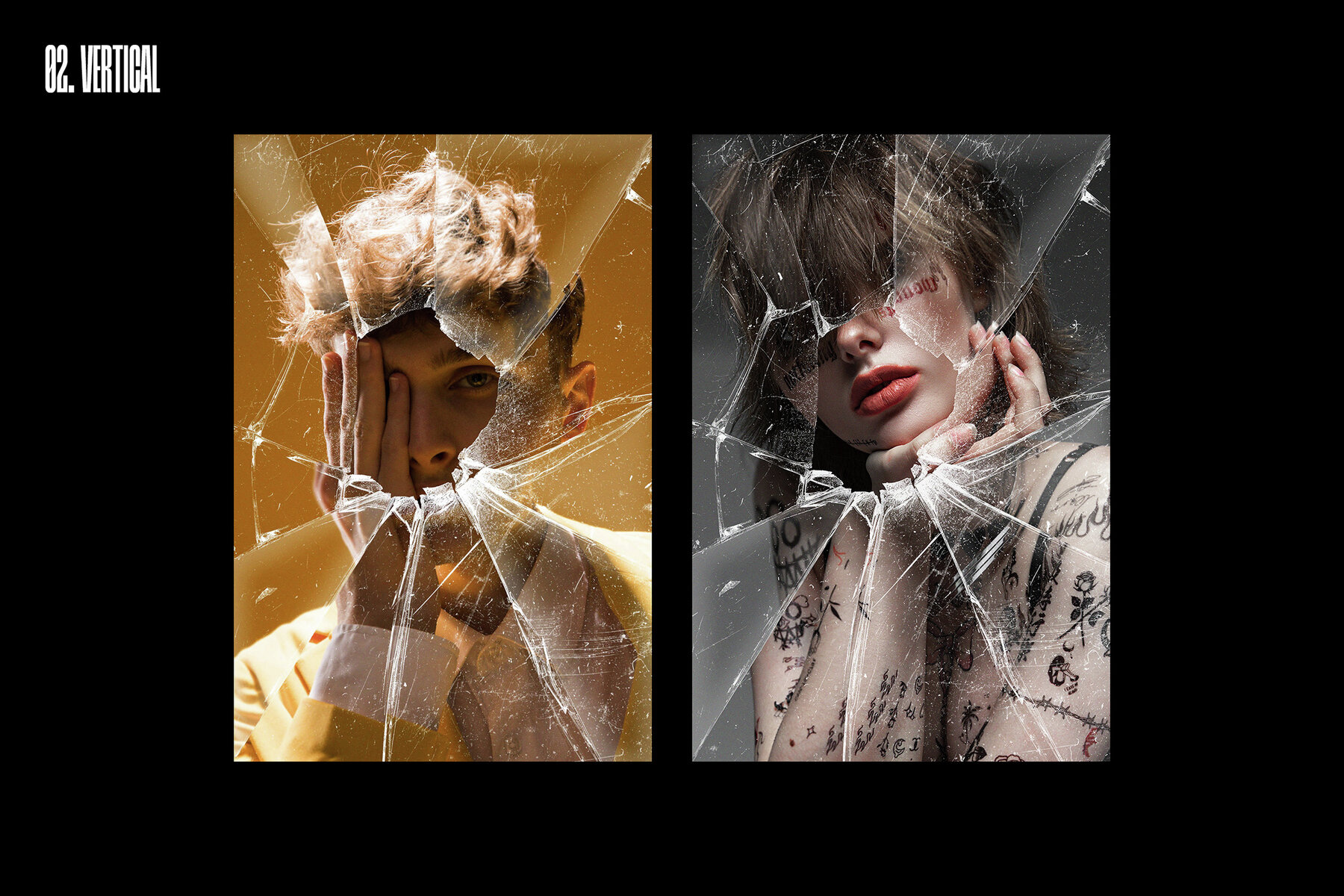 Broken Glass Photo Effects Bundle 6
