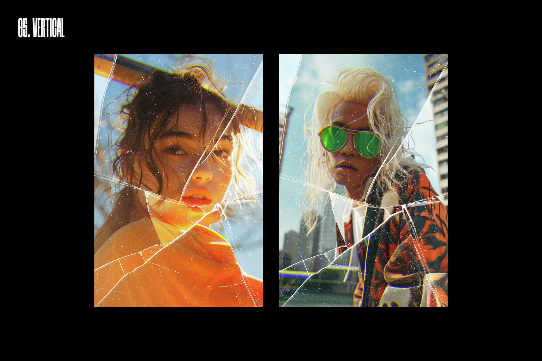 Broken Glass Photo Effects Bundle 14