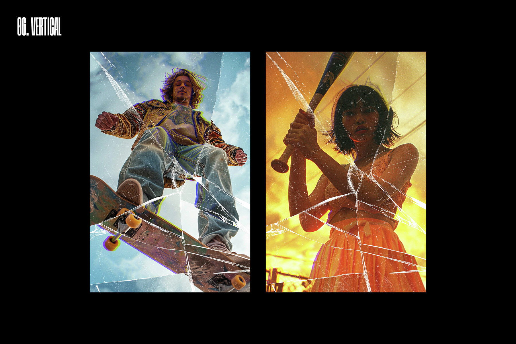 Broken Glass Photo Effects Bundle 16