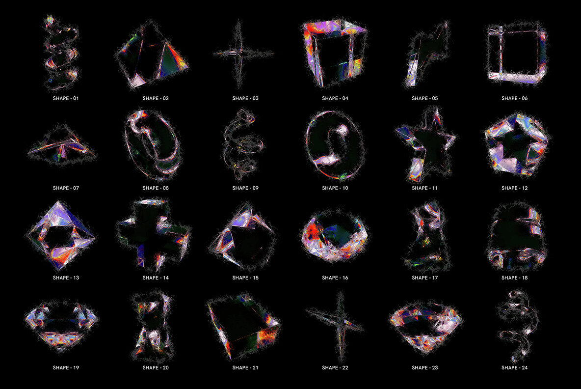 3D Distorted Glass Shapes 3