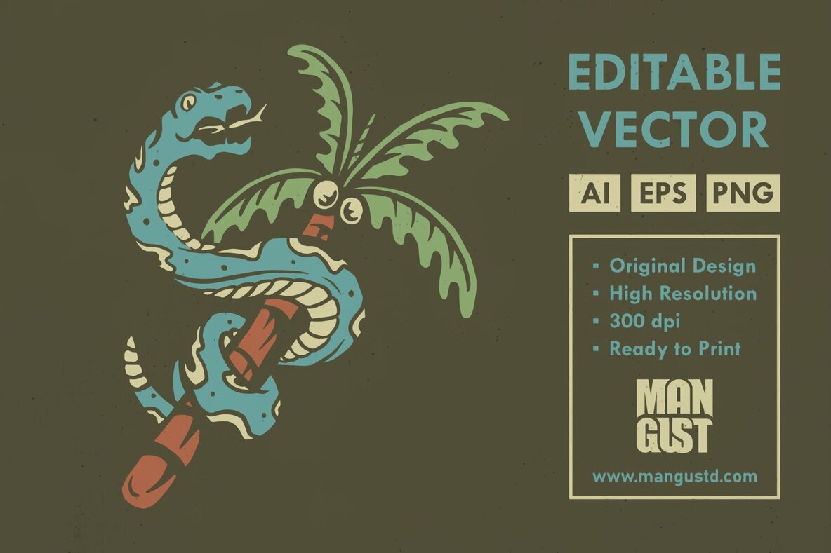 Snake and Coconut Tree 1