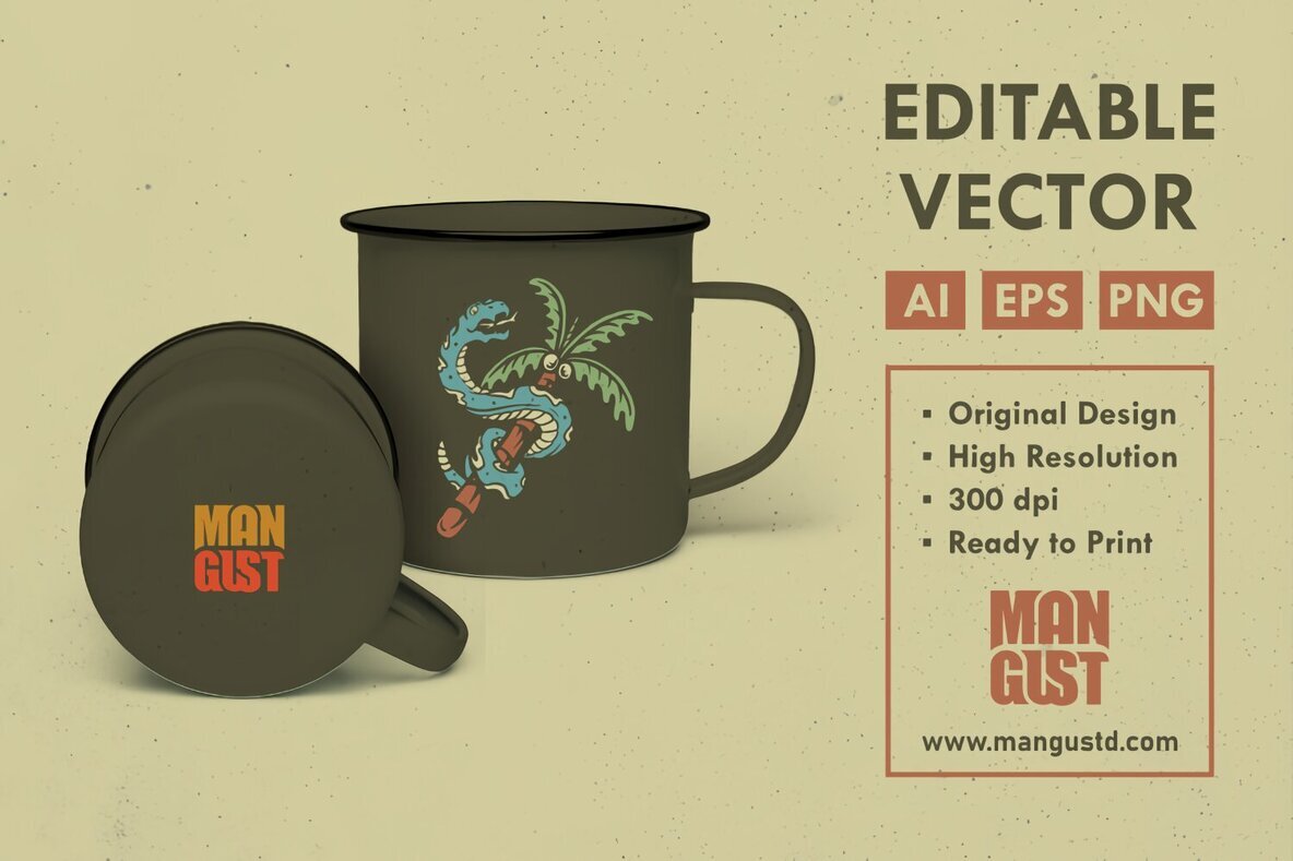 Snake and Coconut Tree 2