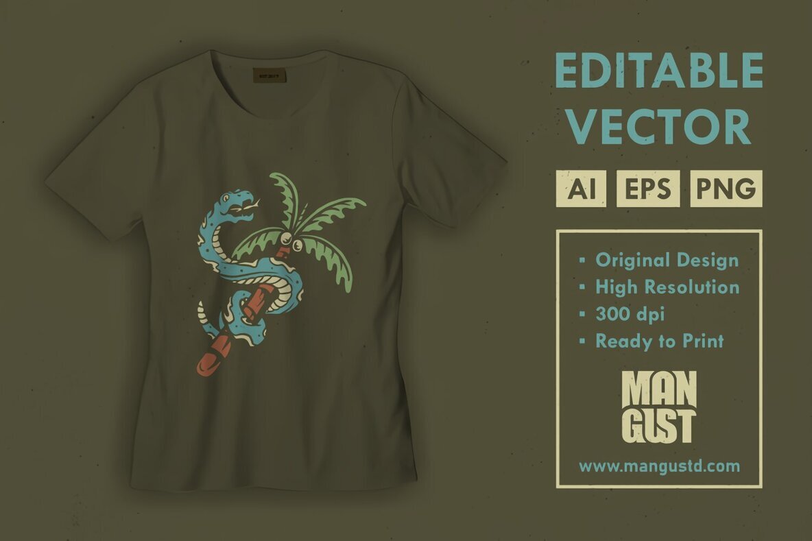 Snake and Coconut Tree 3