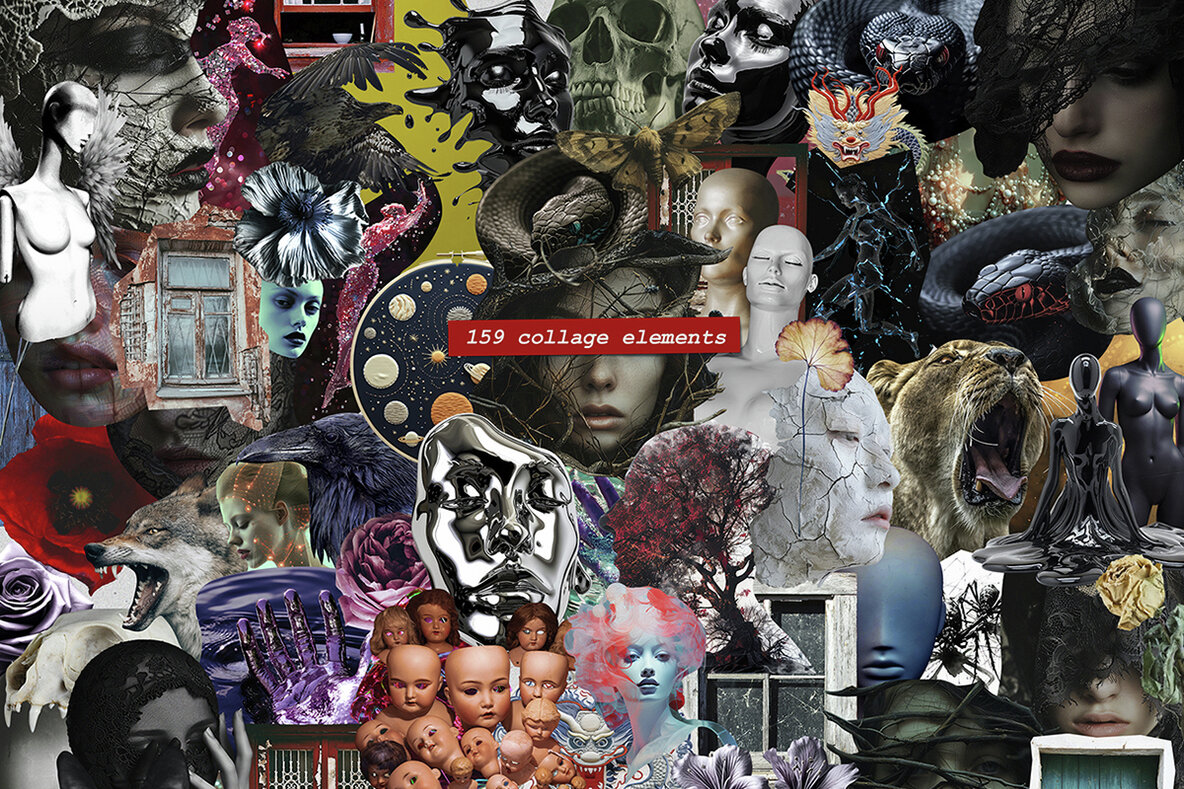 Dark Side Of The Soul Mixed Media Collage Pack 12