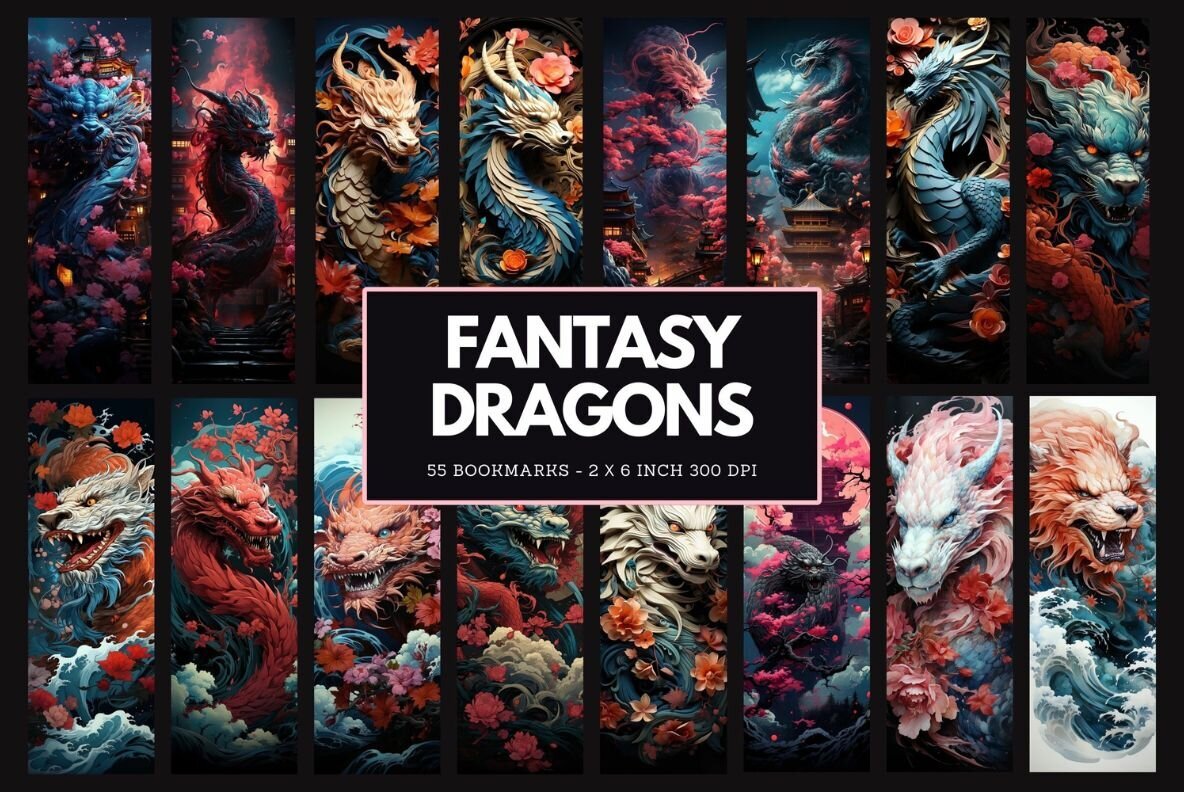 Fantasy Dragons Bookmarks 1