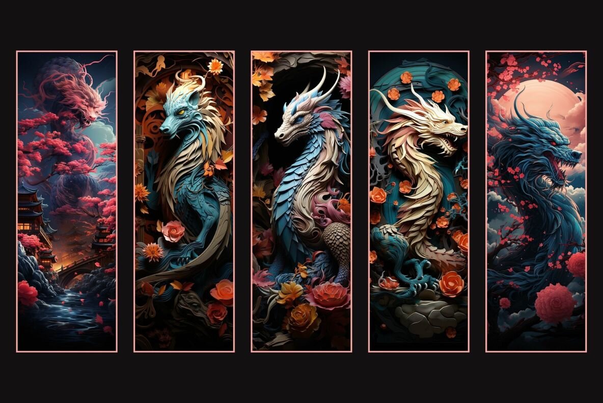 Fantasy Dragons Bookmarks 6