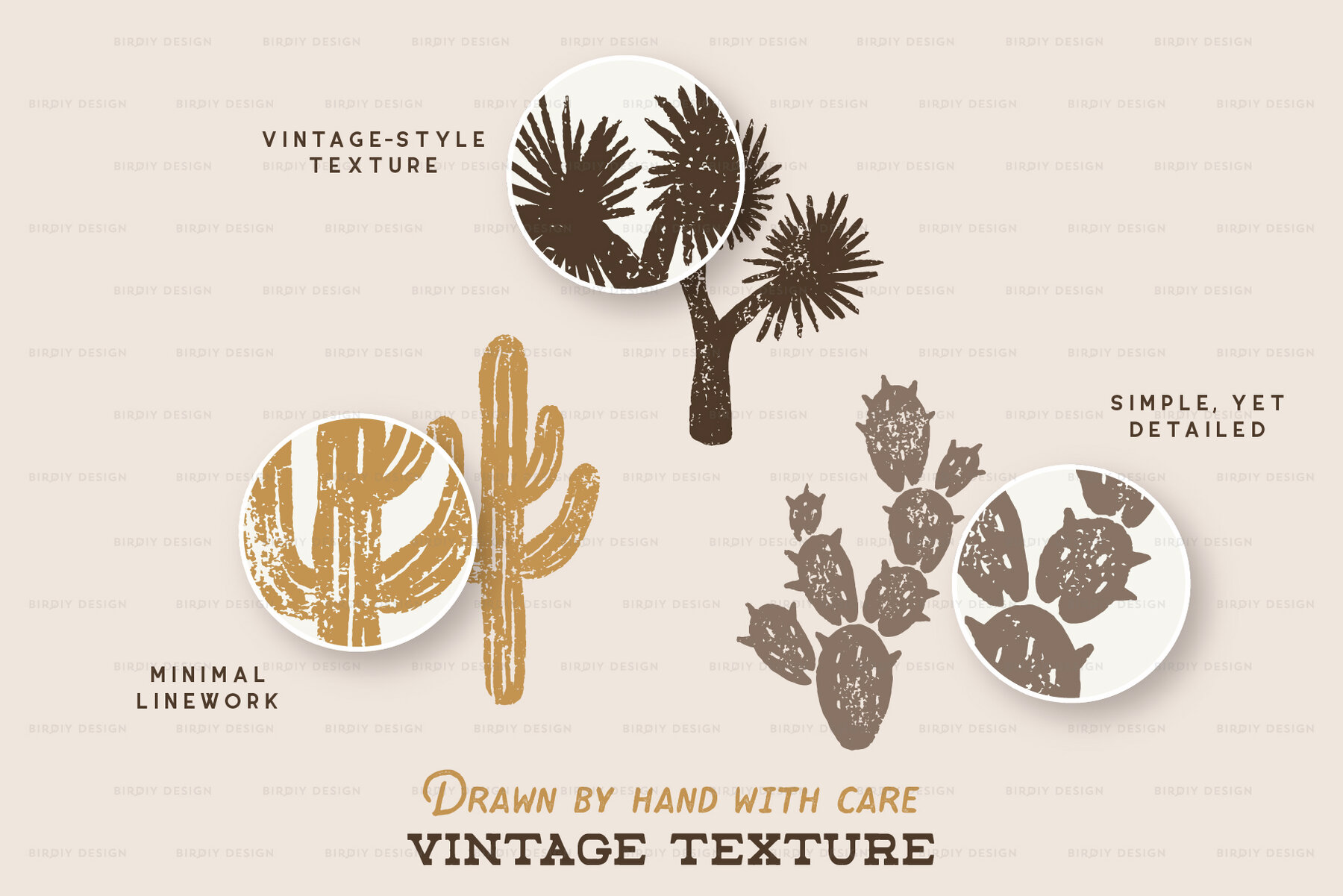 Desert Icons Hand Drawn Graphics Set 6