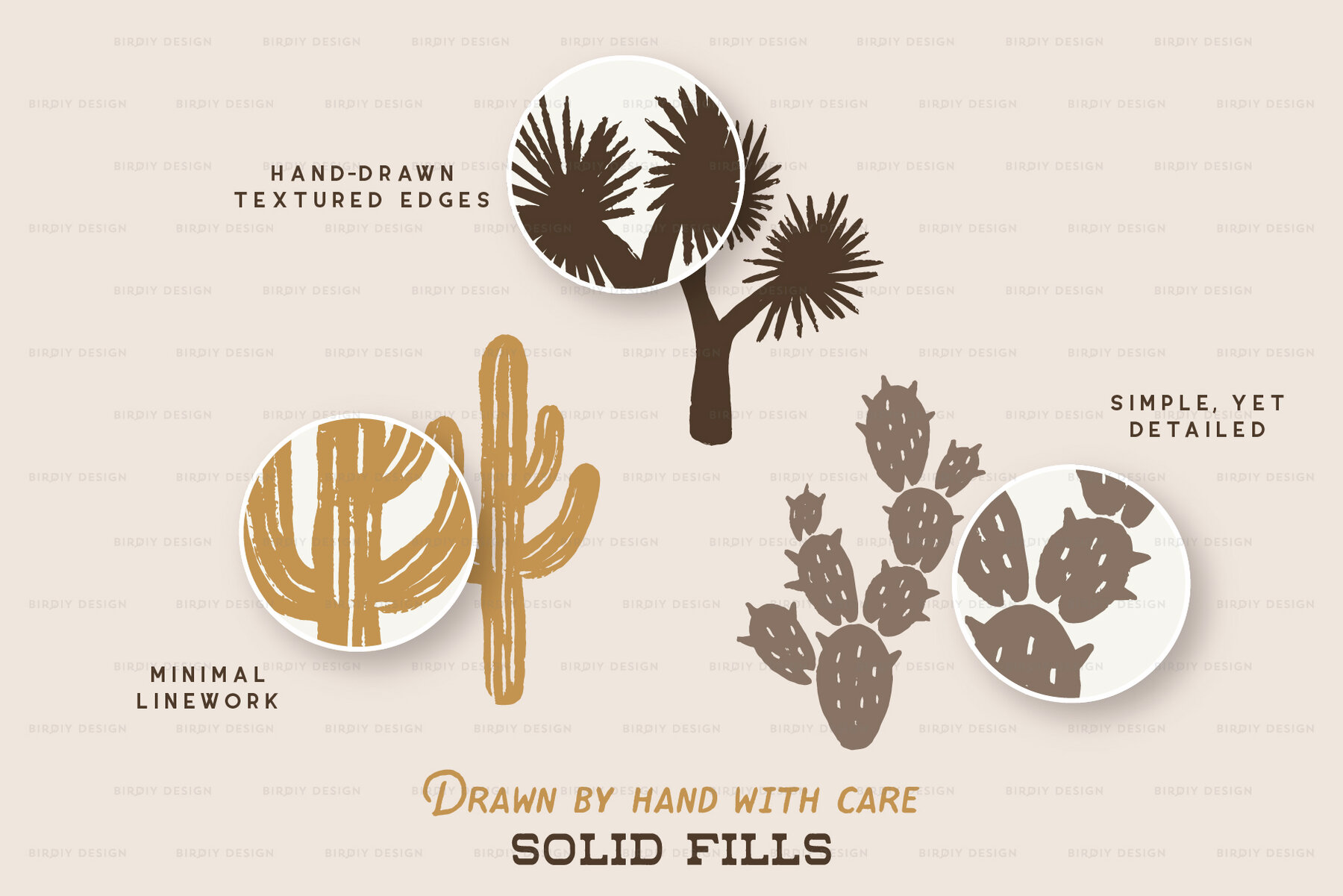 Desert Icons Hand Drawn Graphics Set 7