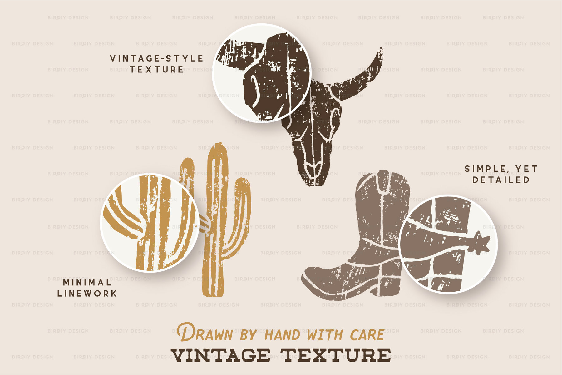 Desert Icons Hand Drawn Graphics Set 5