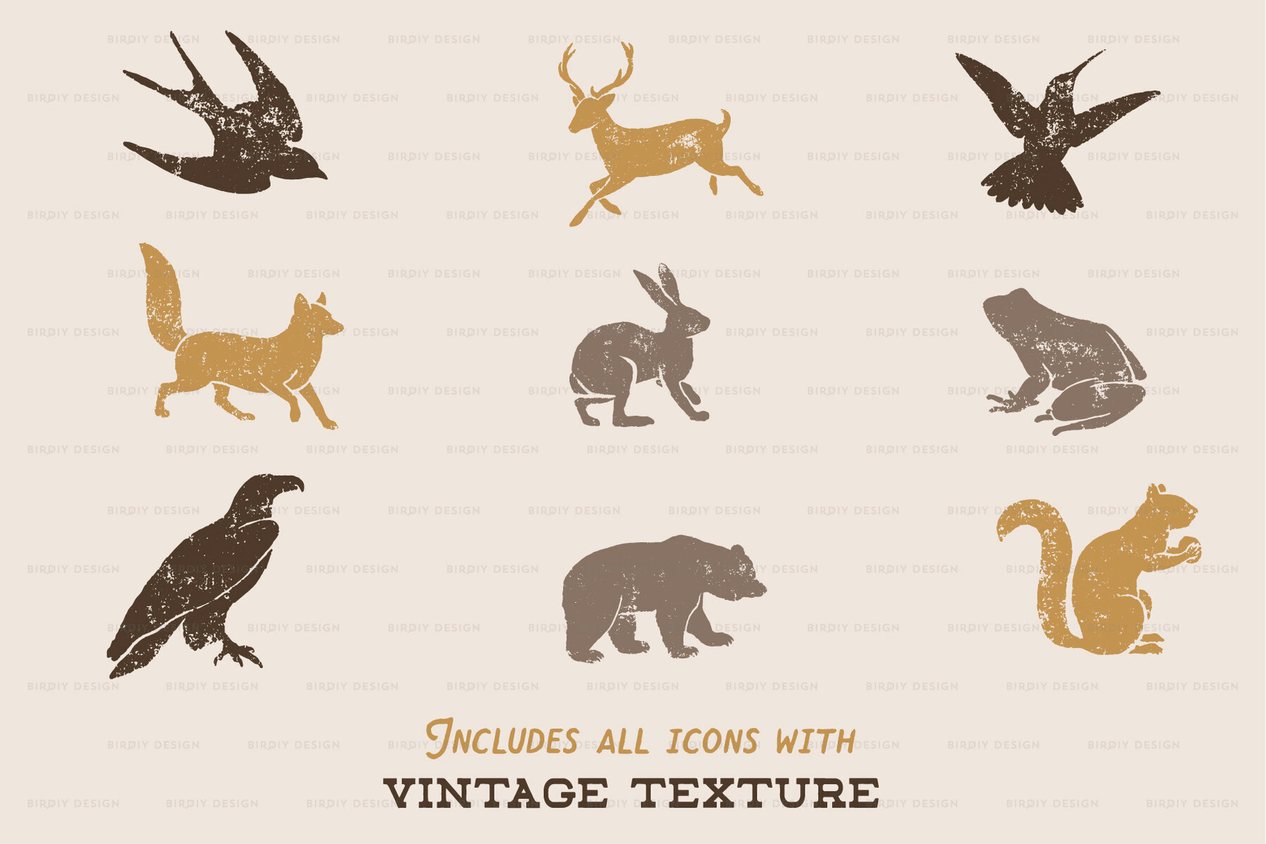 Forest Animal Icons Hand Drawn Set 2
