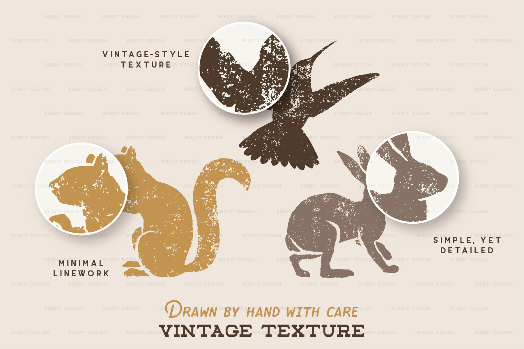 Forest Animal Icons Hand Drawn Set 4