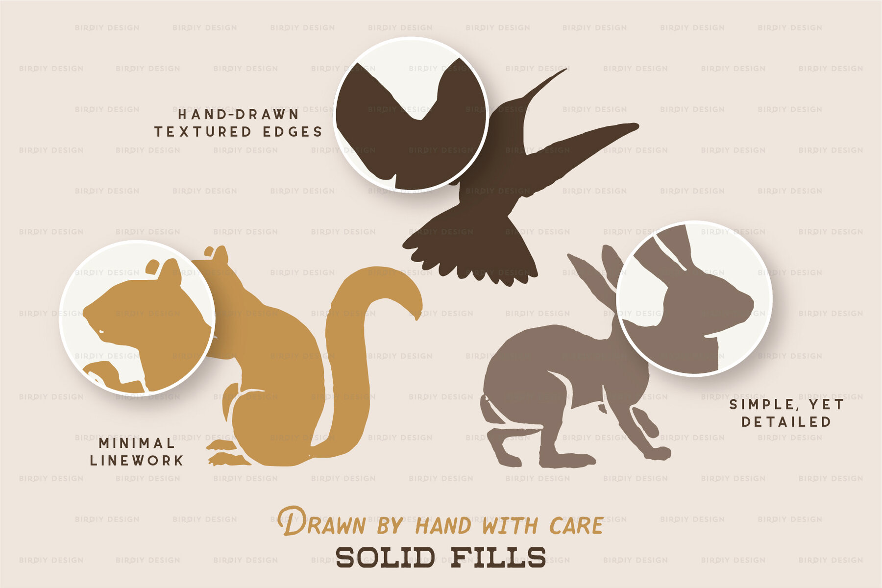 Forest Animal Icons Hand Drawn Set 5