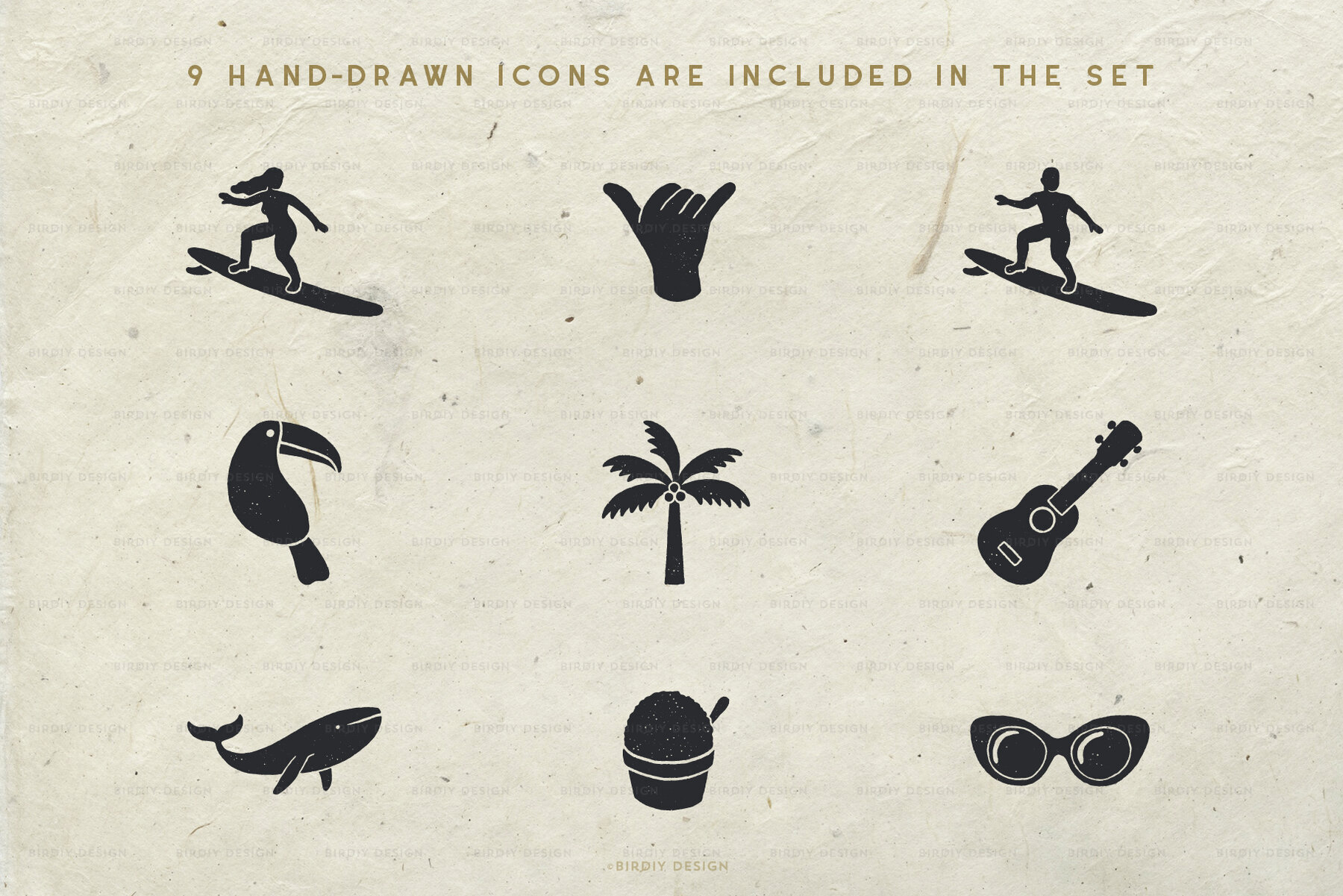 Summer Icons Hand Drawn Graphics 2