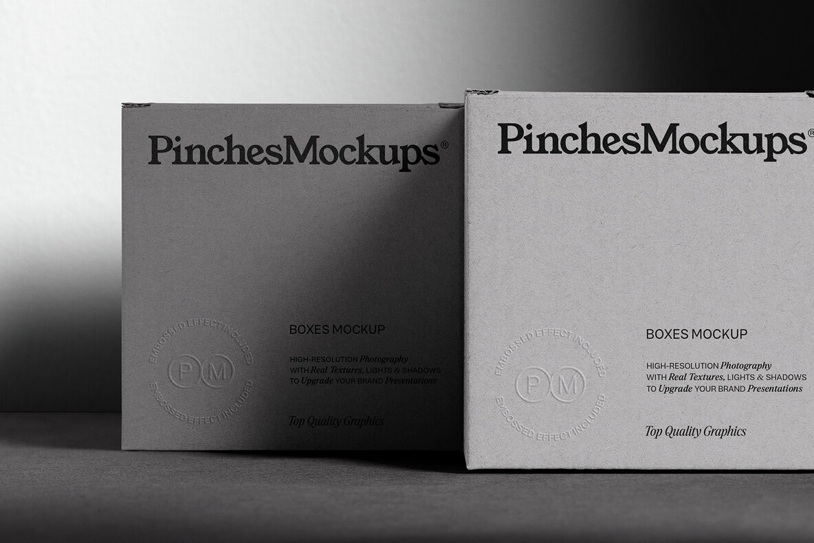 Embossed Square Boxes Mockup PMBM18 1