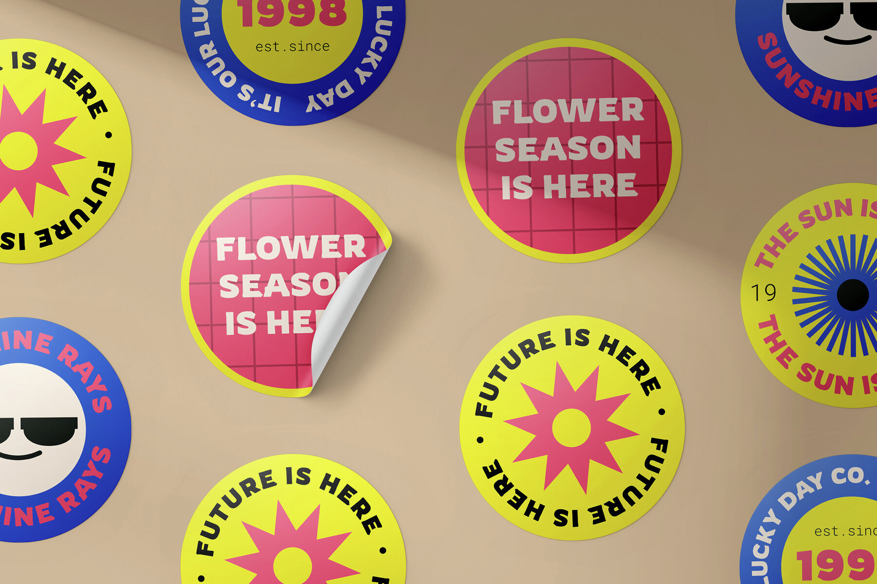 Round Stickers Mockup Set 5