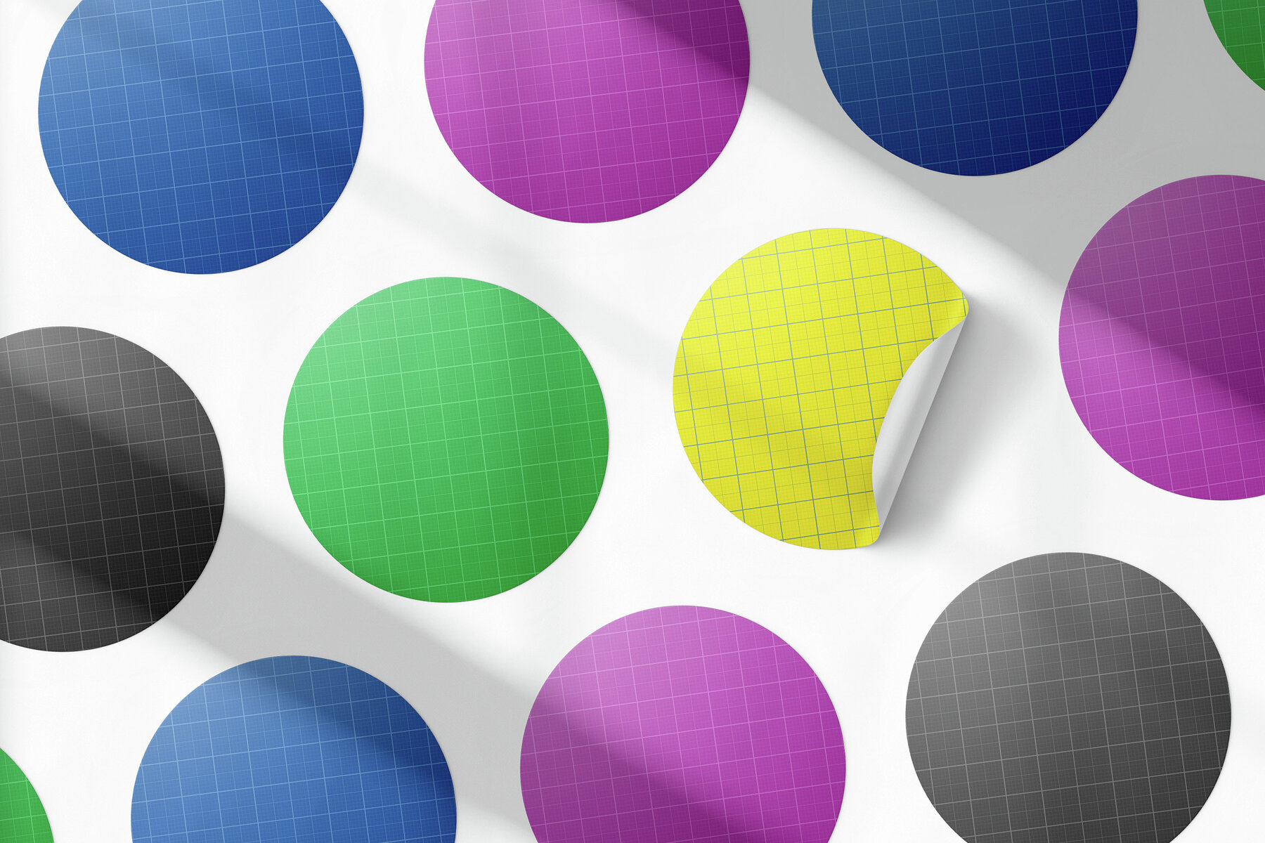 Round Stickers Mockup Set 7