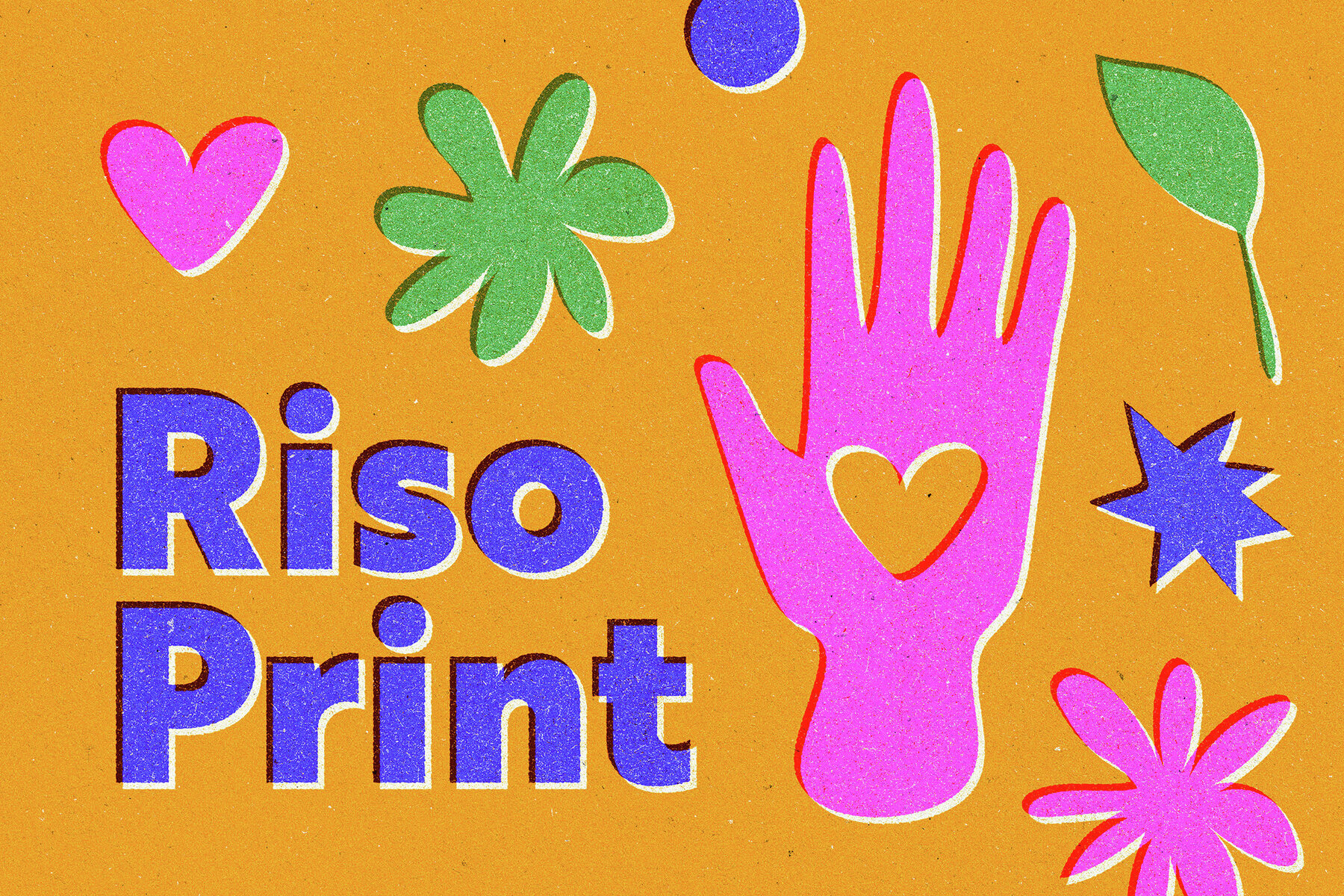 Risoprint Grunge Text   Logo Effect 1