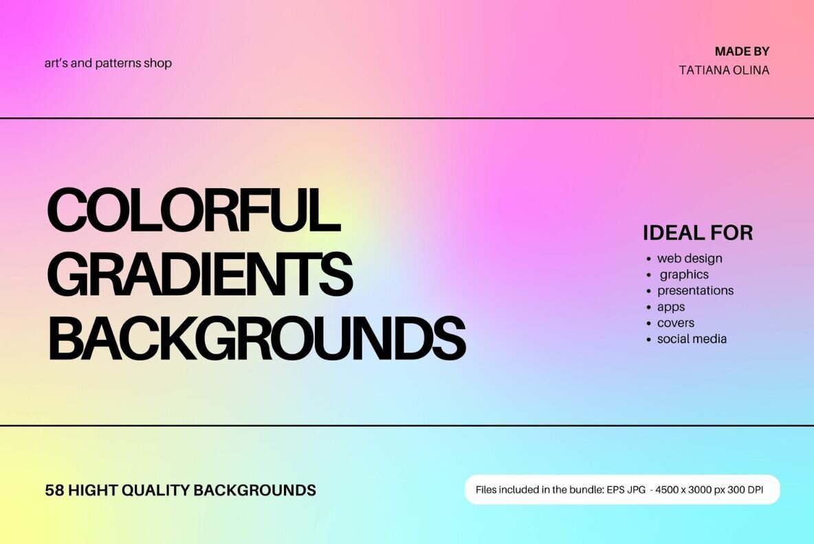 Abstract Holographic and Colorful  Gradient Backgrounds 1