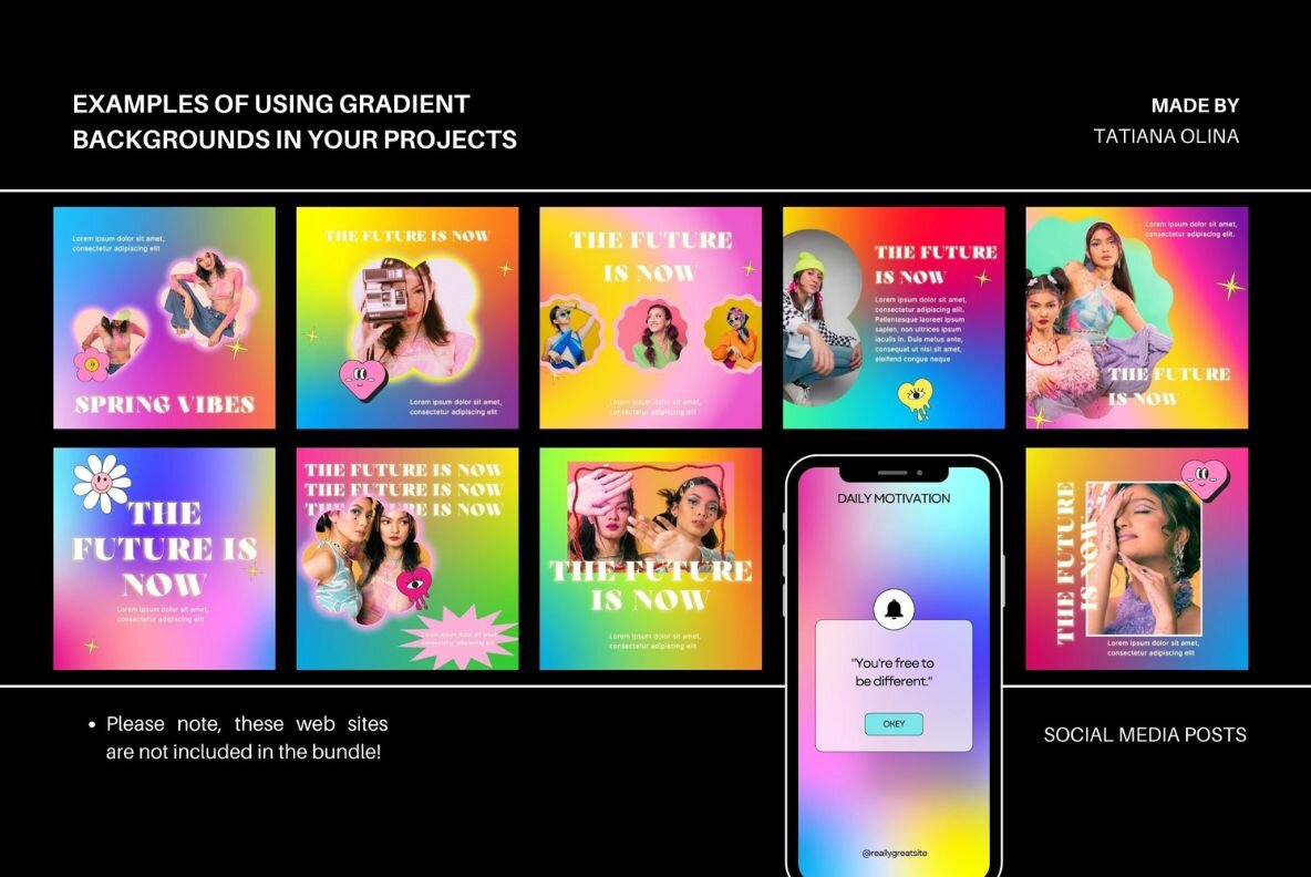 Abstract Holographic and Colorful  Gradient Backgrounds 9