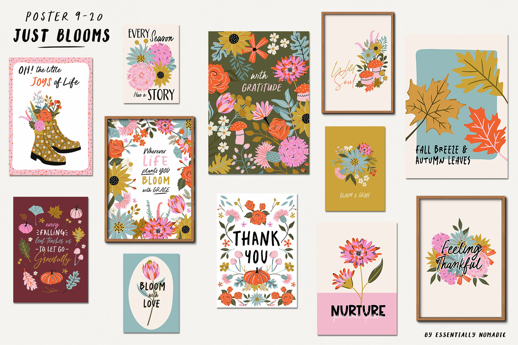 Just Blooms Autumn Poster and Pattern Collection 4