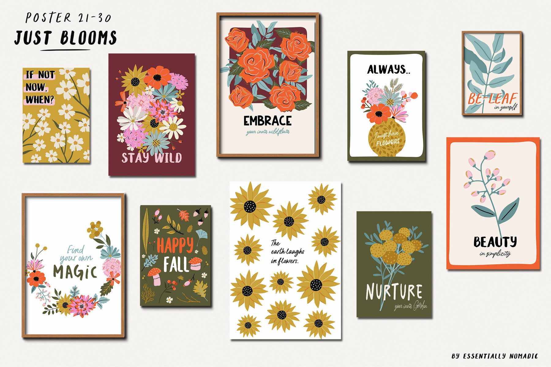 Just Blooms Autumn Poster and Pattern Collection 5