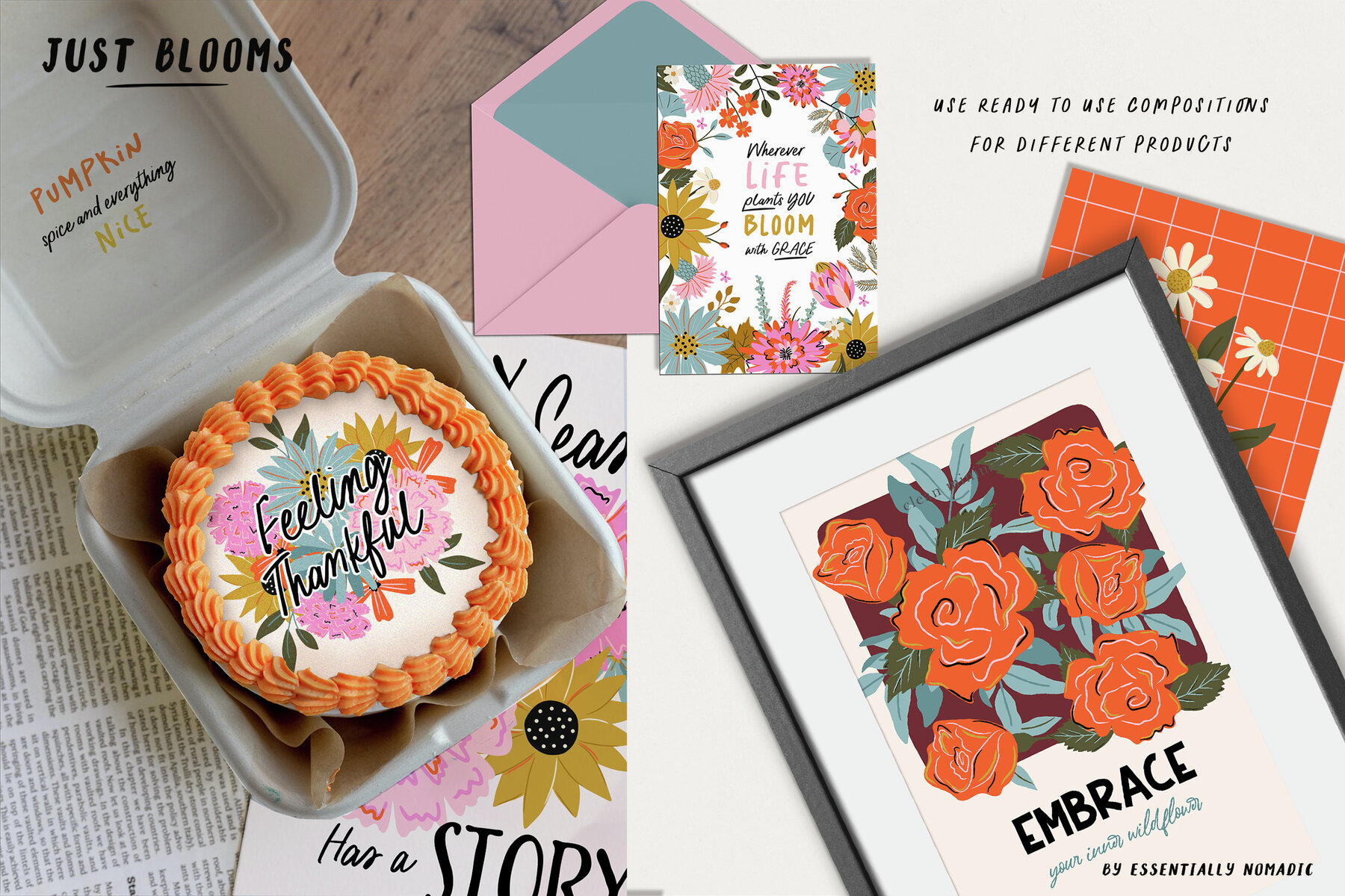 Just Blooms Autumn Poster and Pattern Collection 7