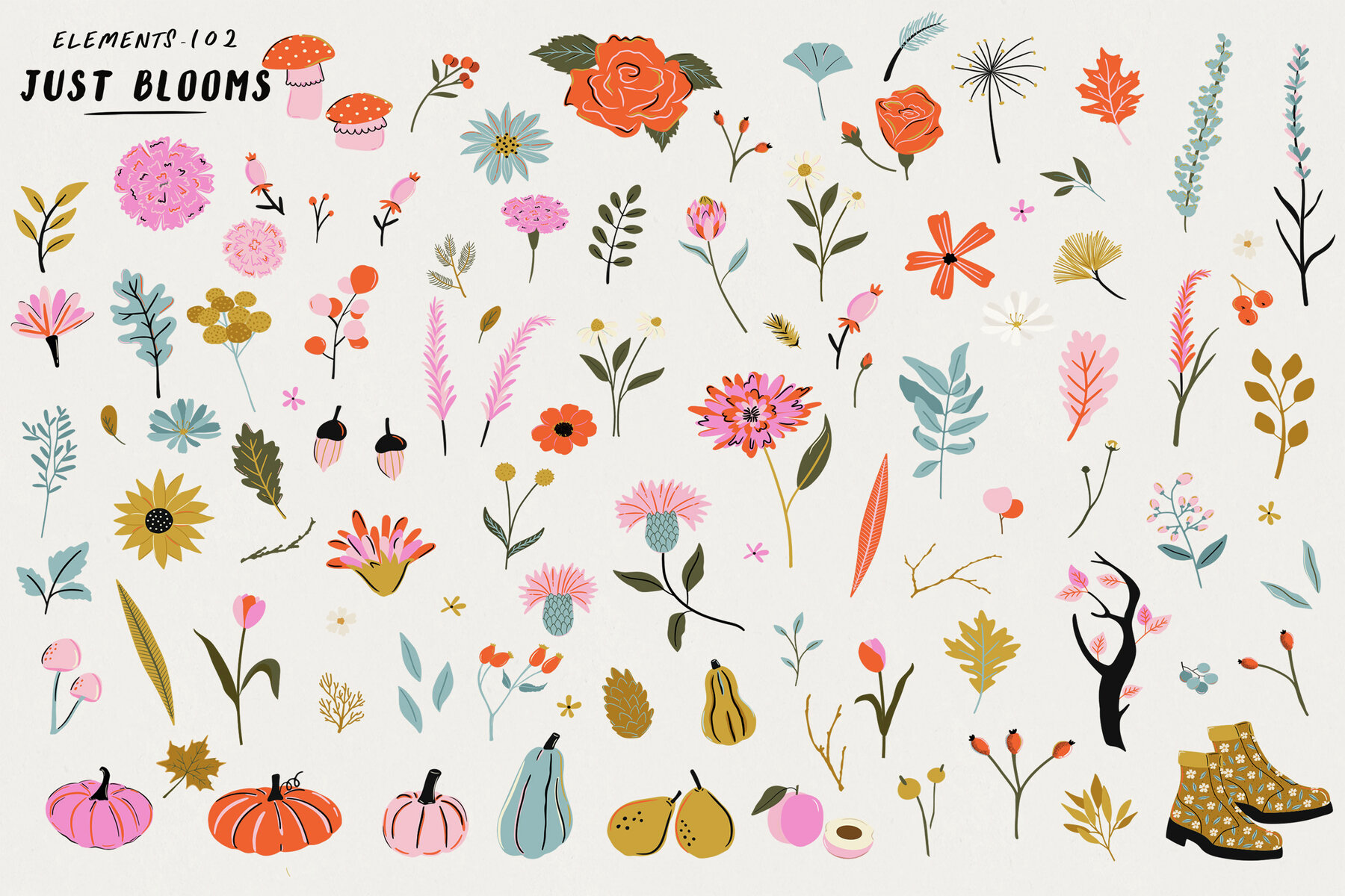 Just Blooms Autumn Poster and Pattern Collection 9