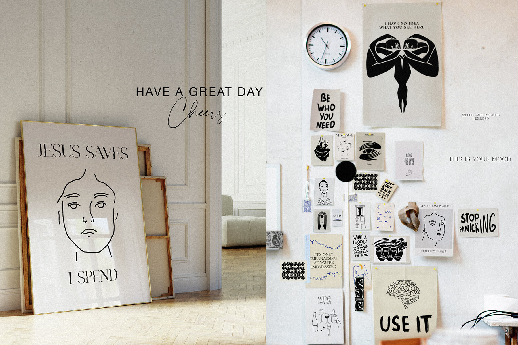 Feel the Vibe Posters Line Art 4