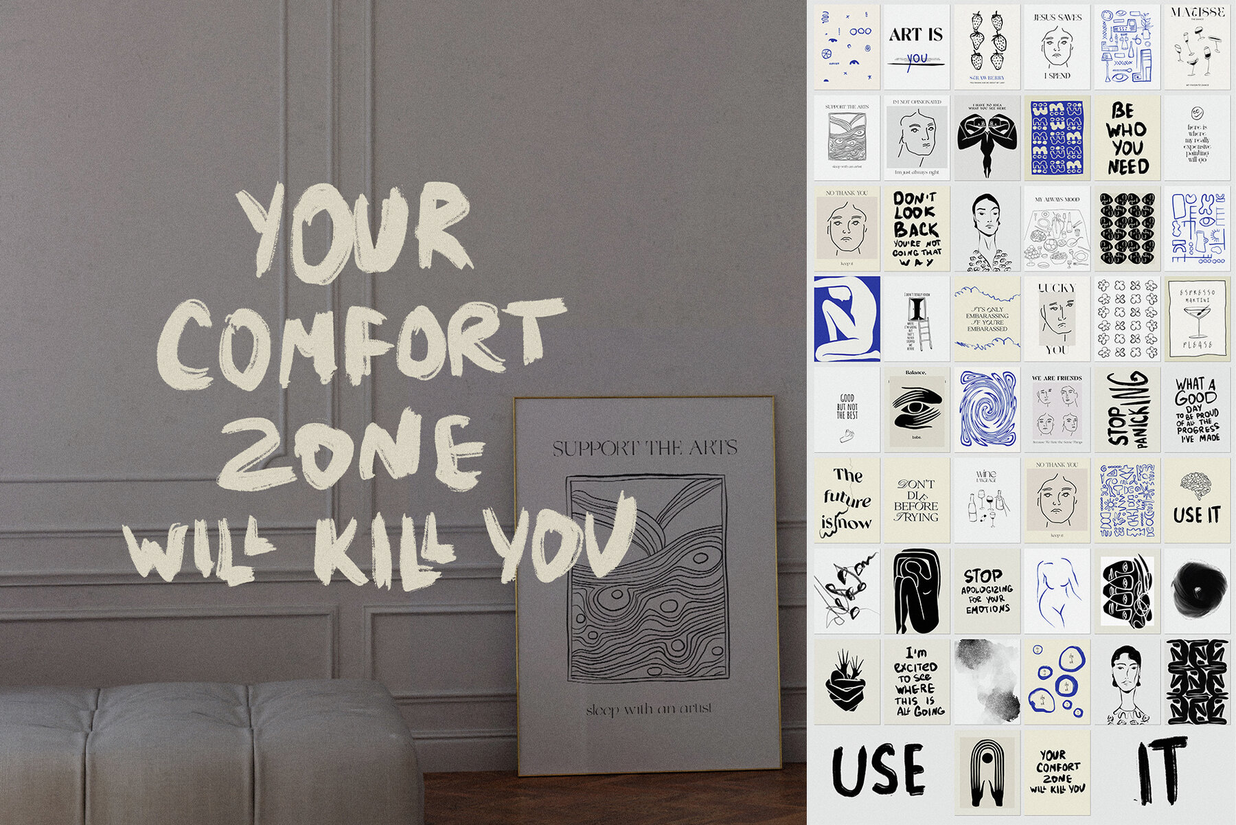 Feel the Vibe Posters Line Art 5