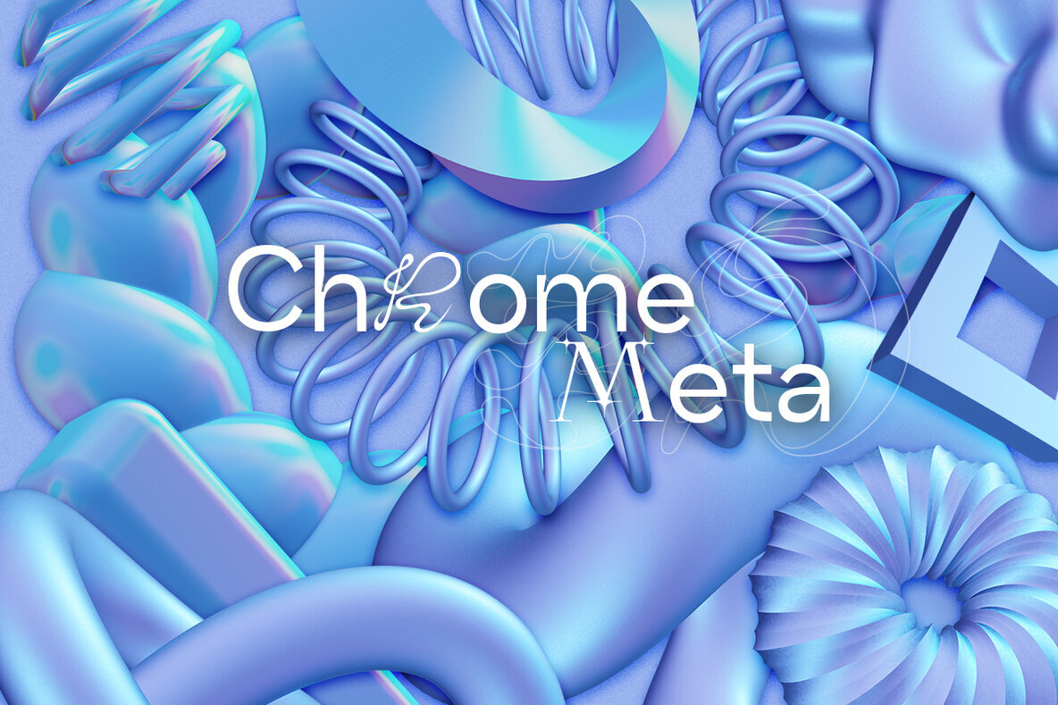 Chrome Meta 3D Abstract Shapes 1