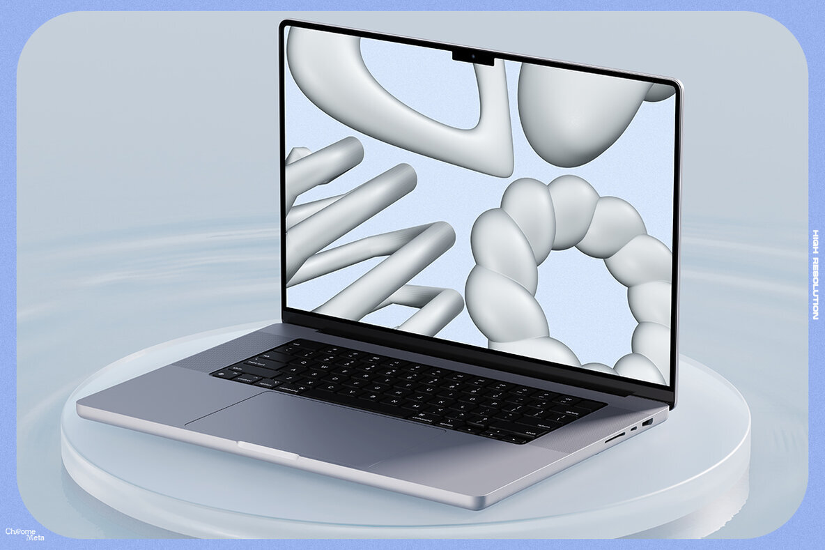 Chrome Meta 3D Abstract Shapes 3