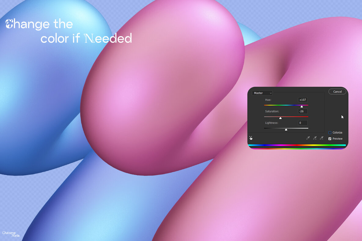 Chrome Meta 3D Abstract Shapes 6