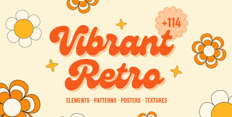 114 Vibrant Retro Graphic Collection