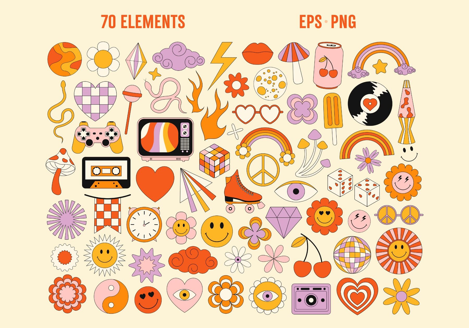 114 Vibrant Retro Graphic Collection 5