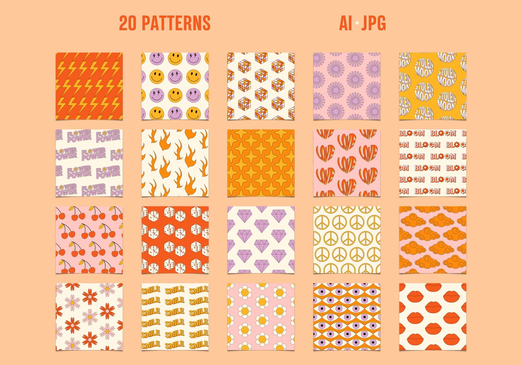 114 Vibrant Retro Graphic Collection 8